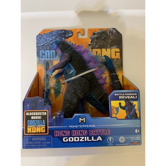 Godzilla vs Kong Hong Kong Battle Godzilla Battle Damage Playmates 6" Figure‎ - Picture 2 of 9